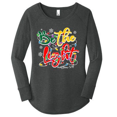 Be The Light Matthew 5 14 Jesus Christmas Lights Women's Perfect Tri Tunic Long Sleeve Shirt