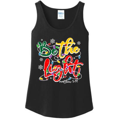 Be The Light Matthew 5 14 Jesus Christmas Lights Ladies Essential Tank