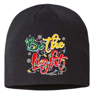 Be The Light Matthew 5 14 Jesus Christmas Lights Sustainable Beanie