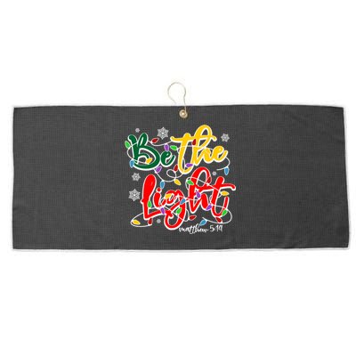 Be The Light Matthew 5 14 Jesus Christmas Lights Large Microfiber Waffle Golf Towel