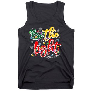 Be The Light Matthew 5 14 Jesus Christmas Lights Tank Top