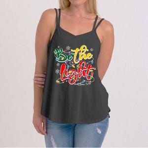 Be The Light Matthew 5 14 Jesus Christmas Lights Women's Strappy Tank