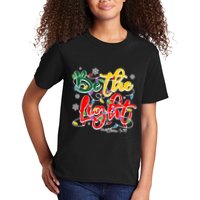 Be The Light Matthew 5 14 Jesus Christmas Lights Kids T-Shirt