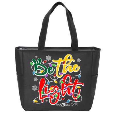 Be The Light Matthew 5 14 Jesus Christmas Lights Zip Tote Bag