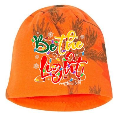 Be The Light Matthew 5 14 Jesus Christmas Lights Kati - Camo Knit Beanie