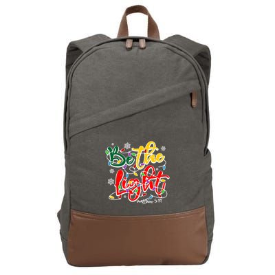 Be The Light Matthew 5 14 Jesus Christmas Lights Cotton Canvas Backpack