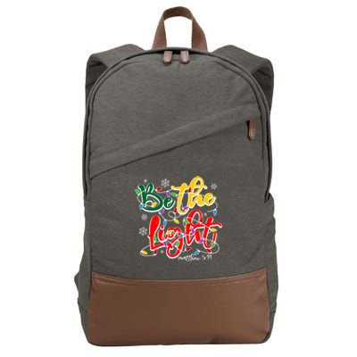 Be The Light Matthew 5 14 Jesus Christmas Lights Cotton Canvas Backpack