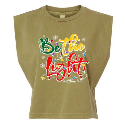 Be The Light Matthew 5 14 Jesus Christmas Lights Garment-Dyed Women's Muscle Tee