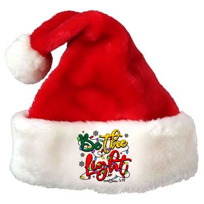 Be The Light Matthew 5 14 Jesus Christmas Lights Premium Christmas Santa Hat