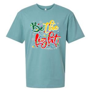 Be The Light Matthew 5 14 Jesus Christmas Lights Sueded Cloud Jersey T-Shirt