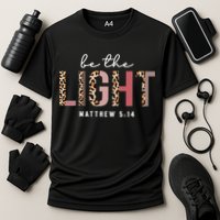 Be The Light Faith Jesus Christian Boho Leopard Cheetah Cooling Performance Crew T-Shirt