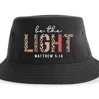 Be The Light Faith Jesus Christian Boho Leopard Cheetah Sustainable Bucket Hat