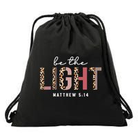 Be The Light Faith Jesus Christian Boho Leopard Cheetah Drawstring Bag
