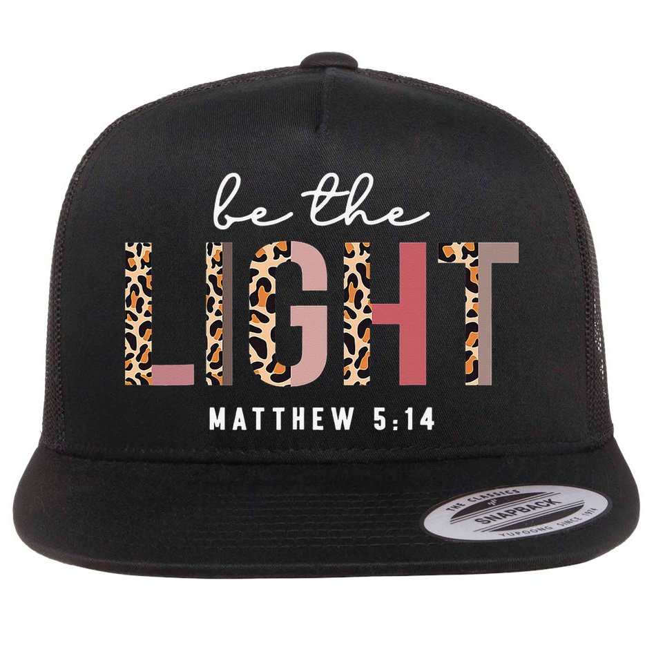 Be The Light Faith Jesus Christian Boho Leopard Cheetah Flat Bill Trucker Hat