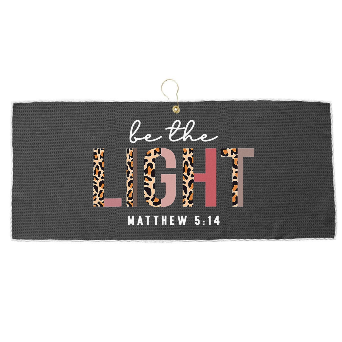 Be The Light Faith Jesus Christian Boho Leopard Cheetah Large Microfiber Waffle Golf Towel