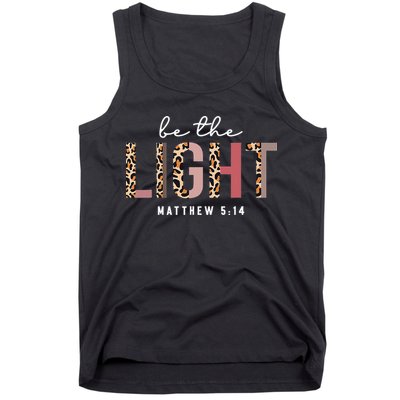 Be The Light Faith Jesus Christian Boho Leopard Cheetah Tank Top