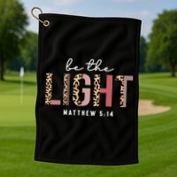 Be The Light Faith Jesus Christian Boho Leopard Cheetah Golf Towel