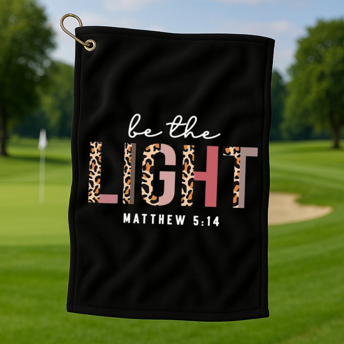 Be The Light Faith Jesus Christian Boho Leopard Cheetah Golf Towel