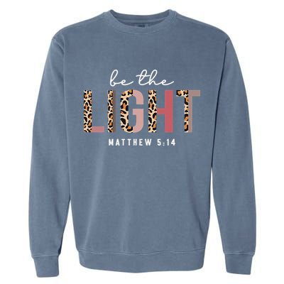 Be The Light Faith Jesus Christian Boho Leopard Cheetah Garment-Dyed Sweatshirt