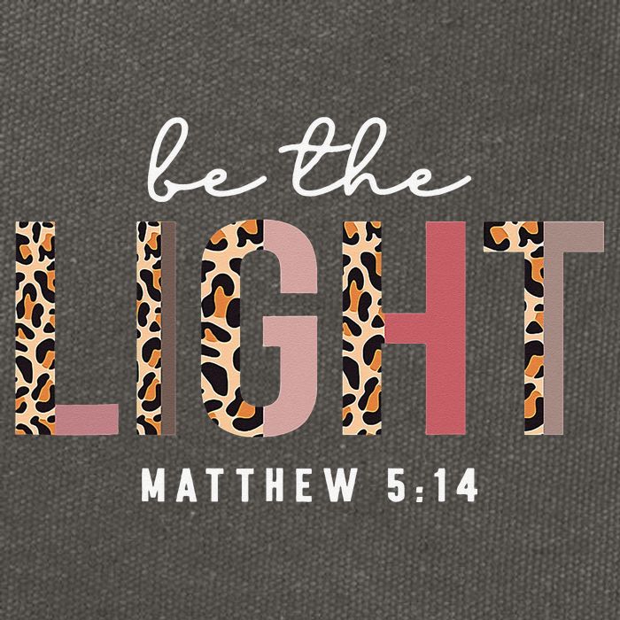 Be The Light Faith Jesus Christian Boho Leopard Cheetah Cotton Canvas Backpack