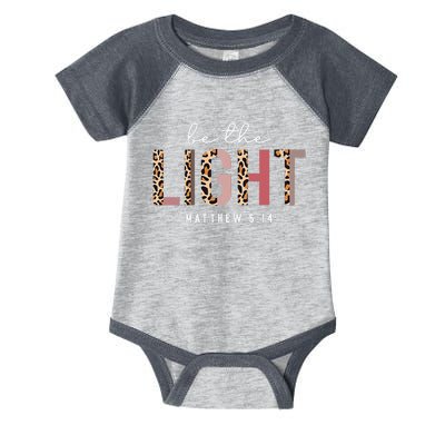 Be The Light Faith Jesus Christian Boho Leopard Cheetah Infant Baby Jersey Bodysuit