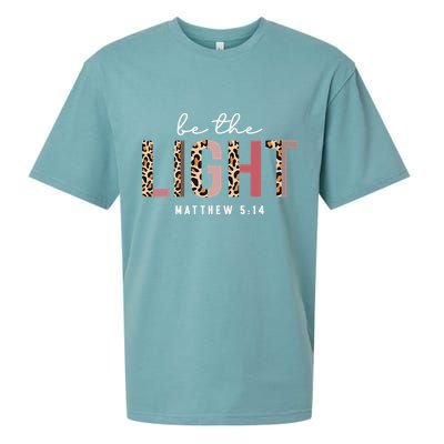 Be The Light Faith Jesus Christian Boho Leopard Cheetah Sueded Cloud Jersey T-Shirt