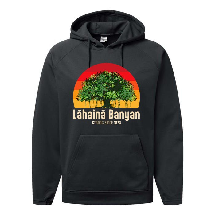 Banyan Tree Lahaina Maui Hawaii Performance Fleece Hoodie