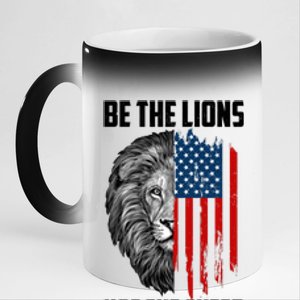 Be The Lions Not The Sheep USA American Flag 11oz Black Color Changing Mug