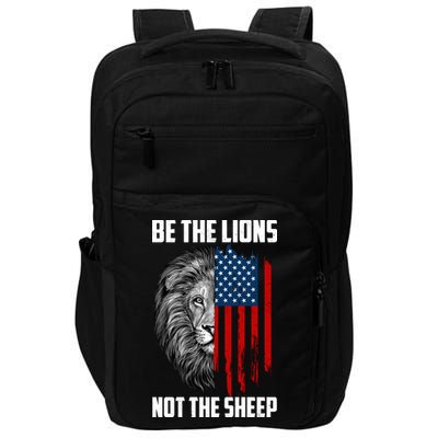 Be The Lions Not The Sheep USA American Flag Impact Tech Backpack