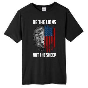 Be The Lions Not The Sheep USA American Flag Tall Fusion ChromaSoft Performance T-Shirt