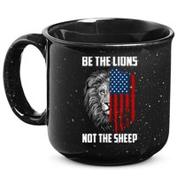 Be The Lions Not The Sheep USA American Flag 15oz Campfire Ceramic Mug
