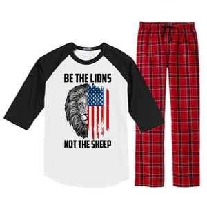 Be The Lions Not The Sheep USA American Flag Raglan Sleeve Pajama Set