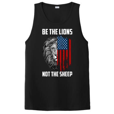 Be The Lions Not The Sheep USA American Flag PosiCharge Competitor Tank