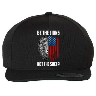 Be The Lions Not The Sheep USA American Flag Wool Snapback Cap