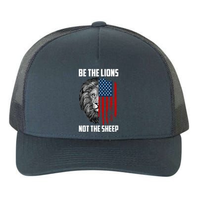 Be The Lions Not The Sheep USA American Flag Yupoong Adult 5-Panel Trucker Hat