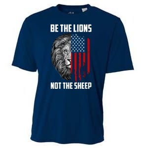 Be The Lions Not The Sheep USA American Flag Cooling Performance Crew T-Shirt