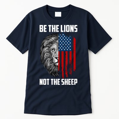 Be The Lions Not The Sheep USA American Flag Tall T-Shirt