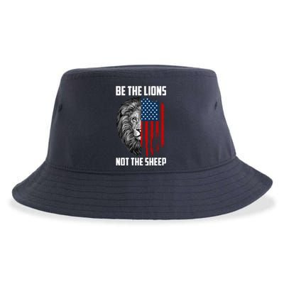 Be The Lions Not The Sheep USA American Flag Sustainable Bucket Hat