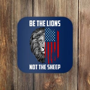 Be The Lions Not The Sheep USA American Flag Coaster