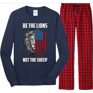 Be The Lions Not The Sheep USA American Flag Long Sleeve Pajama Set