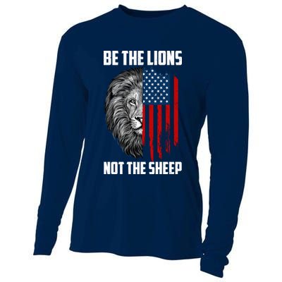 Be The Lions Not The Sheep USA American Flag Cooling Performance Long Sleeve Crew