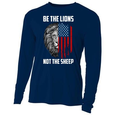 Be The Lions Not The Sheep USA American Flag Cooling Performance Long Sleeve Crew