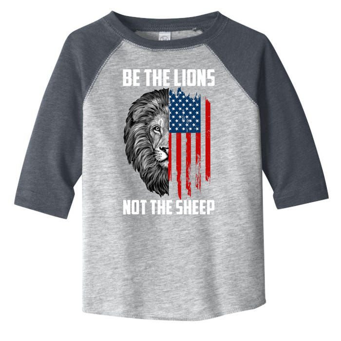 Be The Lions Not The Sheep USA American Flag Toddler Fine Jersey T-Shirt