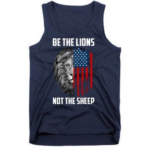 Be The Lions Not The Sheep USA American Flag Tank Top