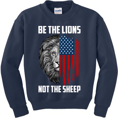 Be The Lions Not The Sheep USA American Flag Kids Sweatshirt