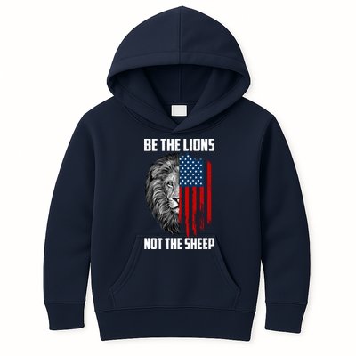 Be The Lions Not The Sheep USA American Flag Kids Hoodie