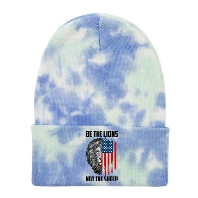 Be The Lions Not The Sheep USA American Flag Tie Dye 12in Knit Beanie