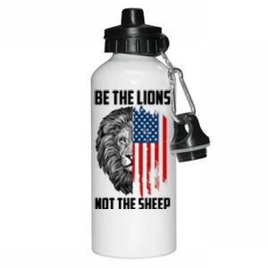 Be The Lions Not The Sheep USA American Flag Aluminum Water Bottle