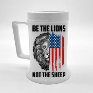 Be The Lions Not The Sheep USA American Flag Beer Stein