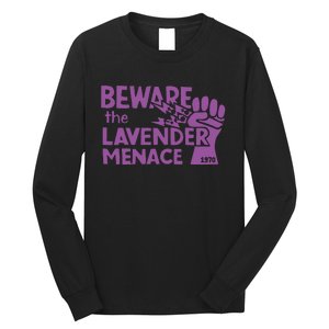 Beware The Lavender Menace 1970 Pride Lesbian Lavender Menace LGBT LGBTQ Long Sleeve Shirt